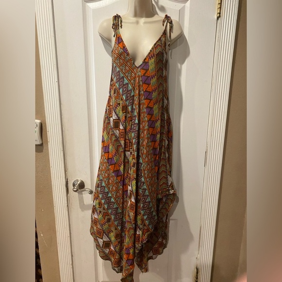 Cost Plus World Market Colorful Tribal dress w/flaw (hole) Size S/M - Picture 1 of 7